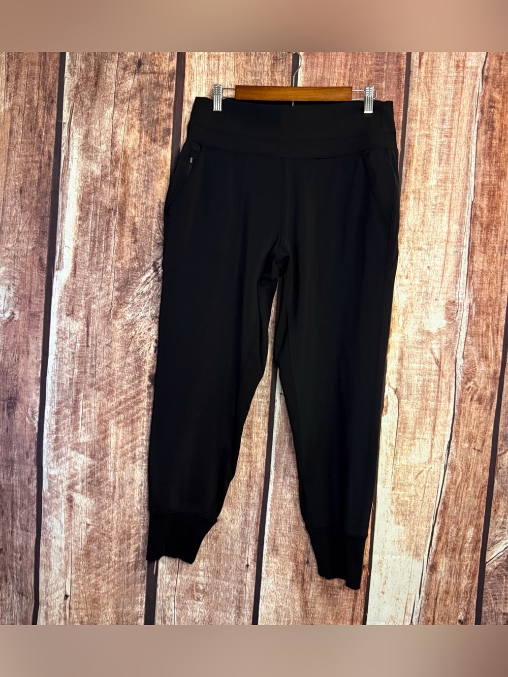 Athleta Black Tapered Track Joggers